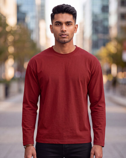 Classic Red Men's Full Sleeve T-Shirt