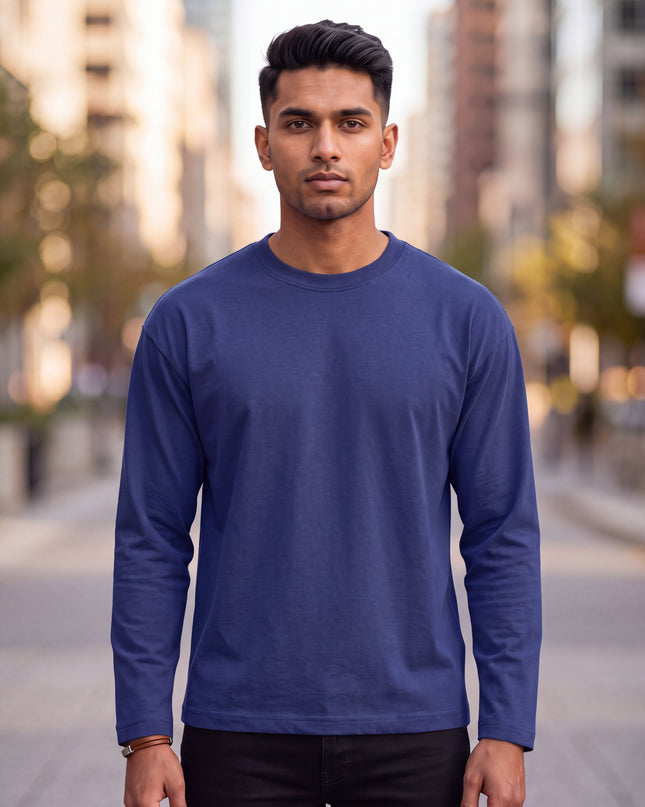 Classic Royal Blue Men's Full Sleeve T-Shirt