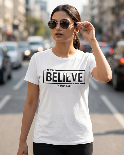 Always Believe In Yourself Graphic Unisex Classic Crew T-Shirt