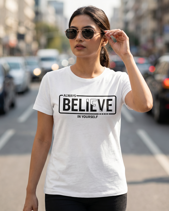 Always Believe In Yourself Graphic Unisex Classic Crew T-Shirt