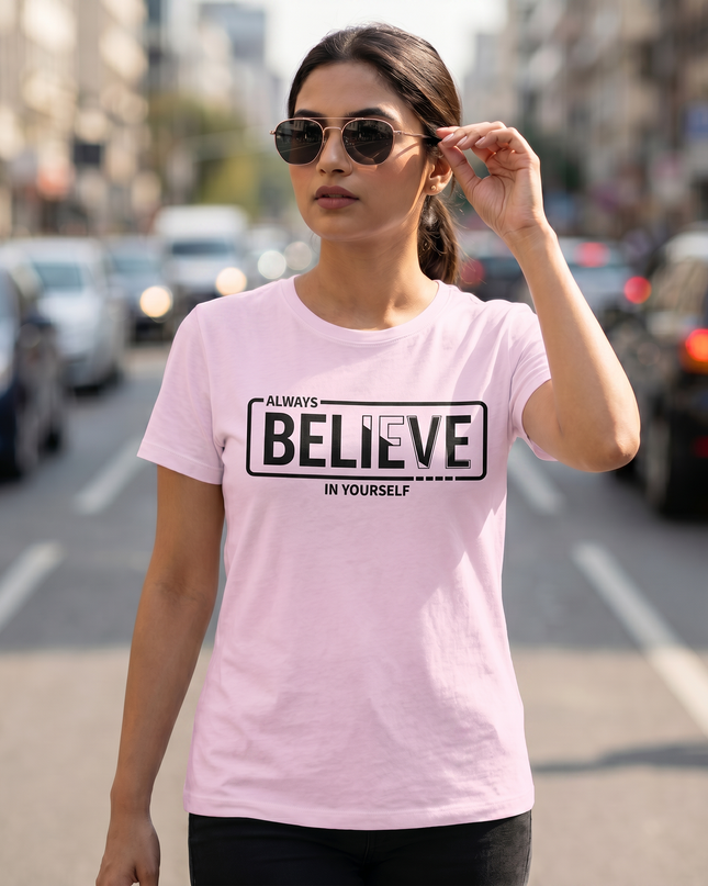 Always Believe In Yourself Graphic Unisex Classic Crew T-Shirt