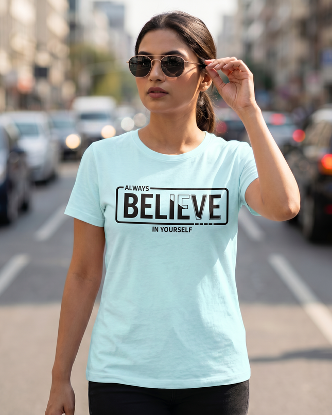 Always Believe In Yourself Graphic Unisex Classic Crew T-Shirt