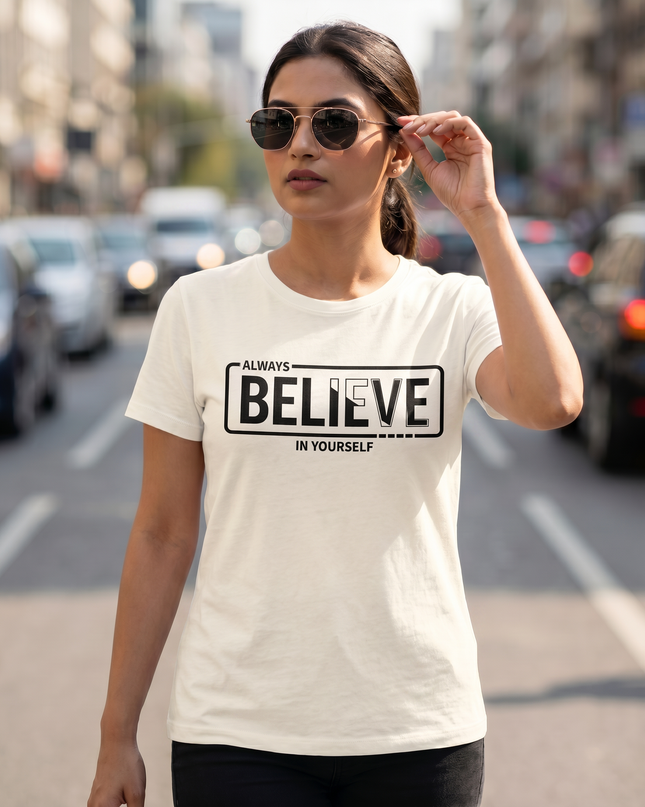 Always Believe In Yourself Graphic Unisex Classic Crew T-Shirt