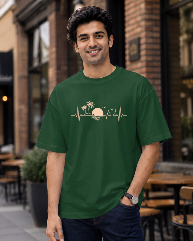 Ocean Heartbeat Men's Oversized Classic T-Shirt