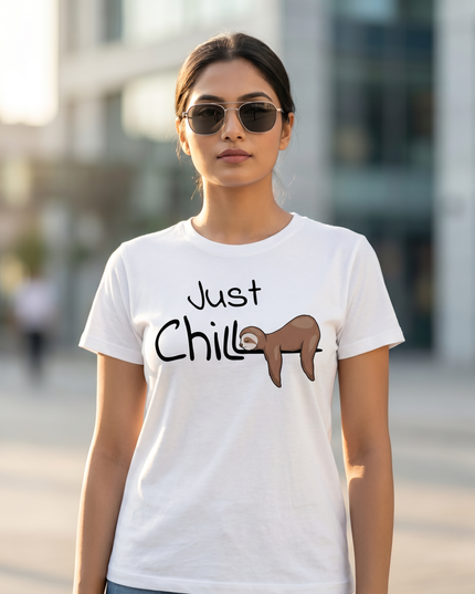 Just Chill Sloth Graphic Unisex Classic Crew T-Shirt