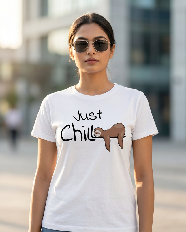 Just Chill Sloth Graphic Unisex Classic Crew T-Shirt