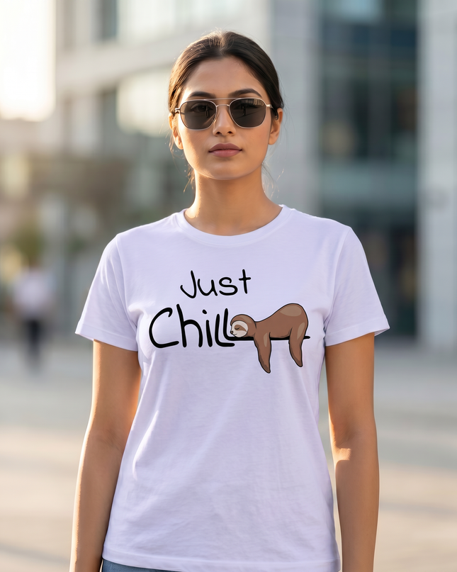 Just Chill Sloth Graphic Unisex Classic Crew T-Shirt