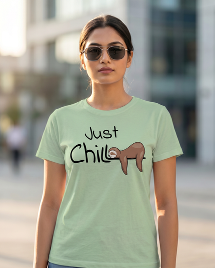 Just Chill Sloth Graphic Unisex Classic Crew T-Shirt