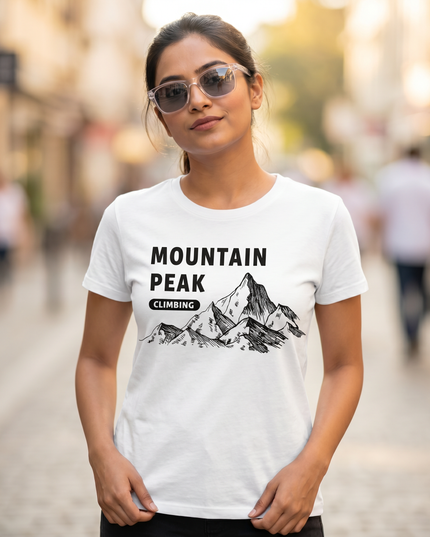 Mountain Peak Climbing Graphic Unisex Classic Crew T-Shirt