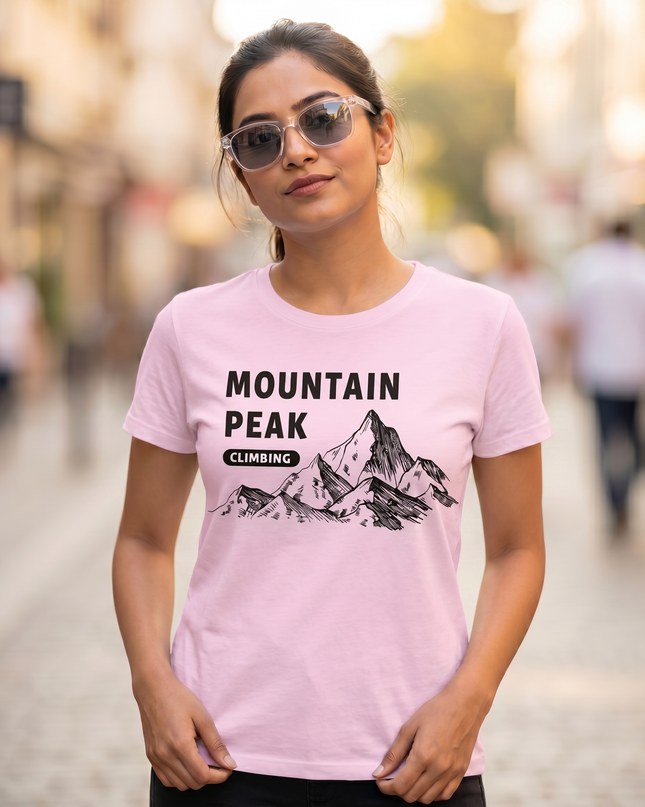 Mountain Peak Climbing Graphic Unisex Classic Crew T-Shirt