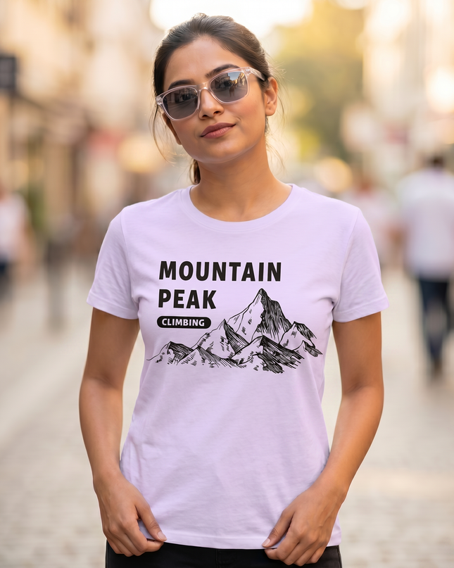 Mountain Peak Climbing Graphic Unisex Classic Crew T-Shirt