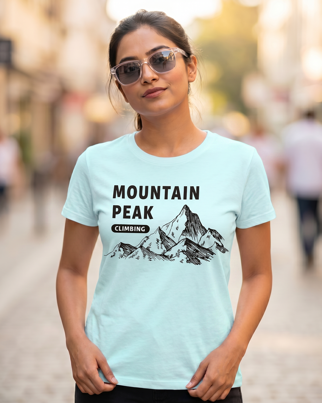 Mountain Peak Climbing Graphic Unisex Classic Crew T-Shirt