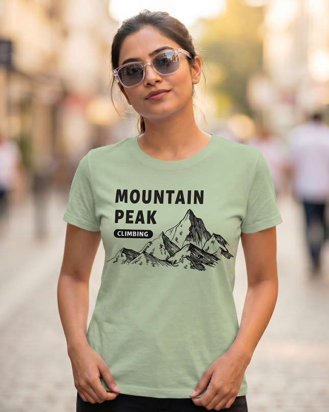 Mountain Peak Climbing Graphic Unisex Classic Crew T-Shirt