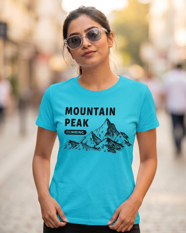 Mountain Peak Climbing Graphic Unisex Classic Crew T-Shirt