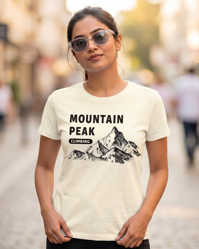 Mountain Peak Climbing Graphic Unisex Classic Crew T-Shirt
