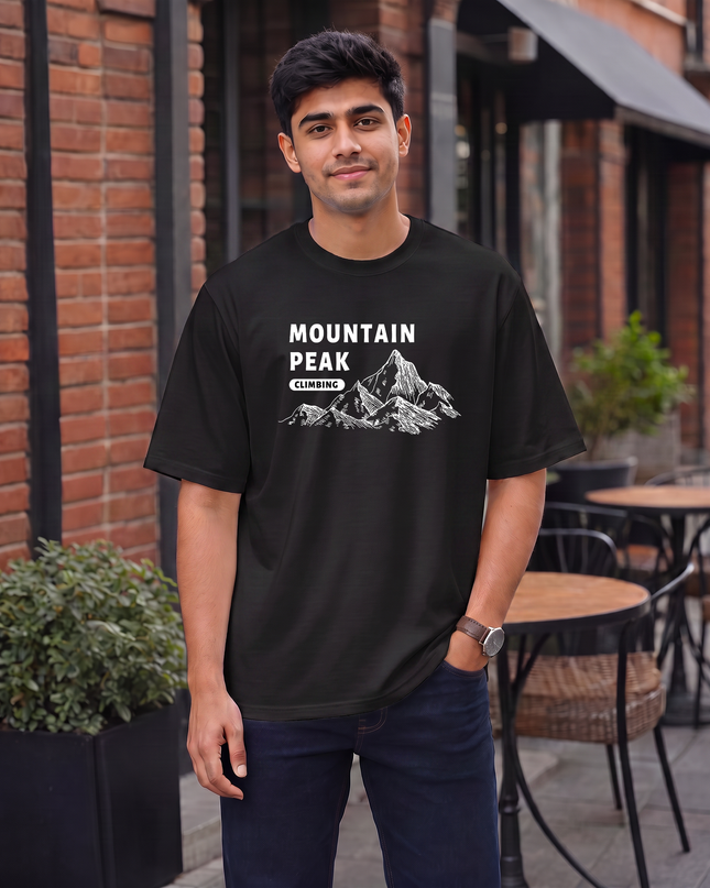 Mountain Peak Stylish Men's Oversized Classic T-Shirt