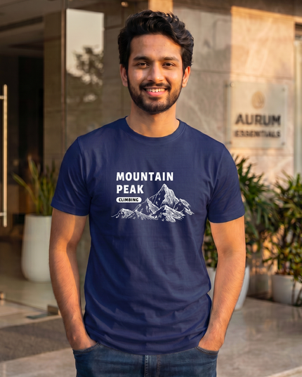 Mountain Peak Stylish Men's Classic Crew T-Shirt