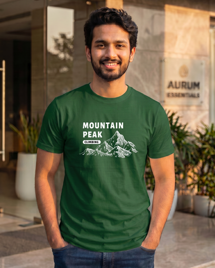 Mountain Peak Stylish Men's Classic Crew T-Shirt