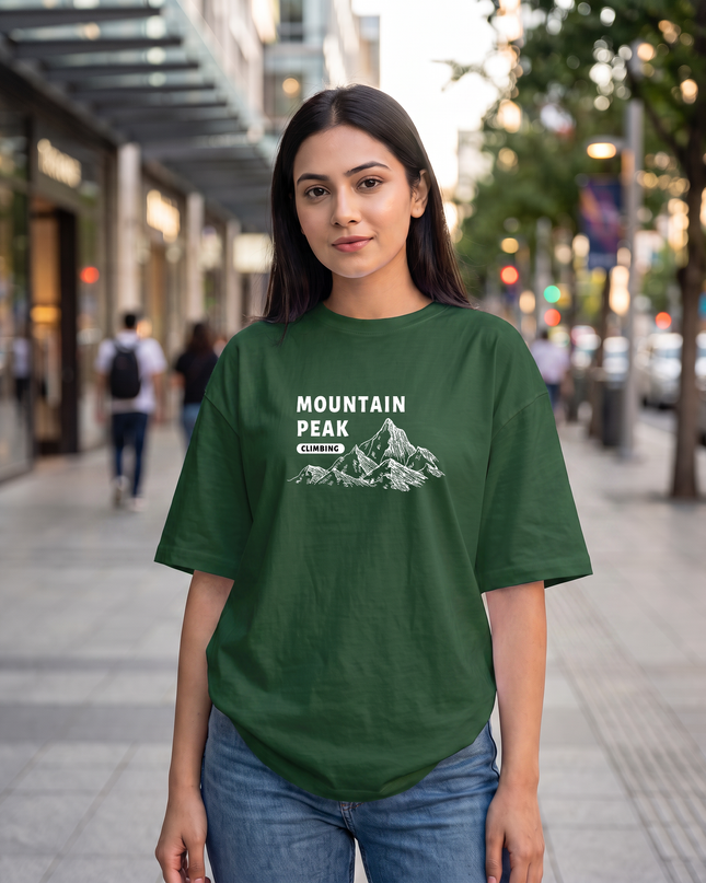 Mountain Peak Stylish Women's Oversized Classic T-Shirt
