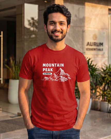 Mountain Peak Stylish Men's Classic Crew T-Shirt