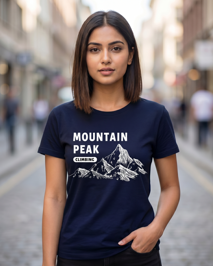 Mountain Peak Climbing Printed Unisex Classic Crew T-Shirt