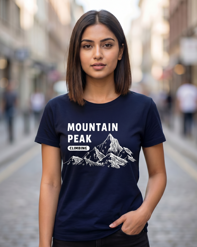Mountain Peak Climbing Printed Unisex Classic Crew T-Shirt