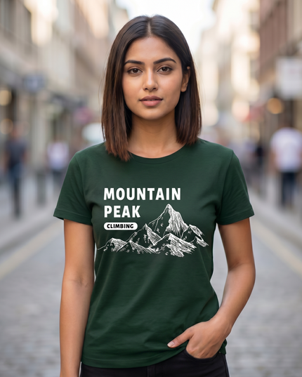 Mountain Peak Climbing Printed Unisex Classic Crew T-Shirt