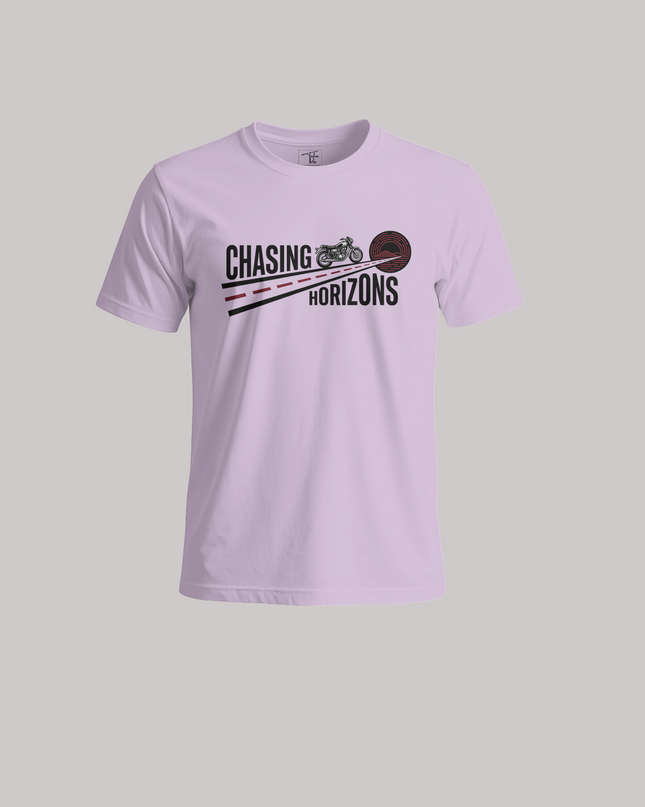Chasing Horizons Minimal Motorcycle Graphic Unisex Classic Crew T-Shirt