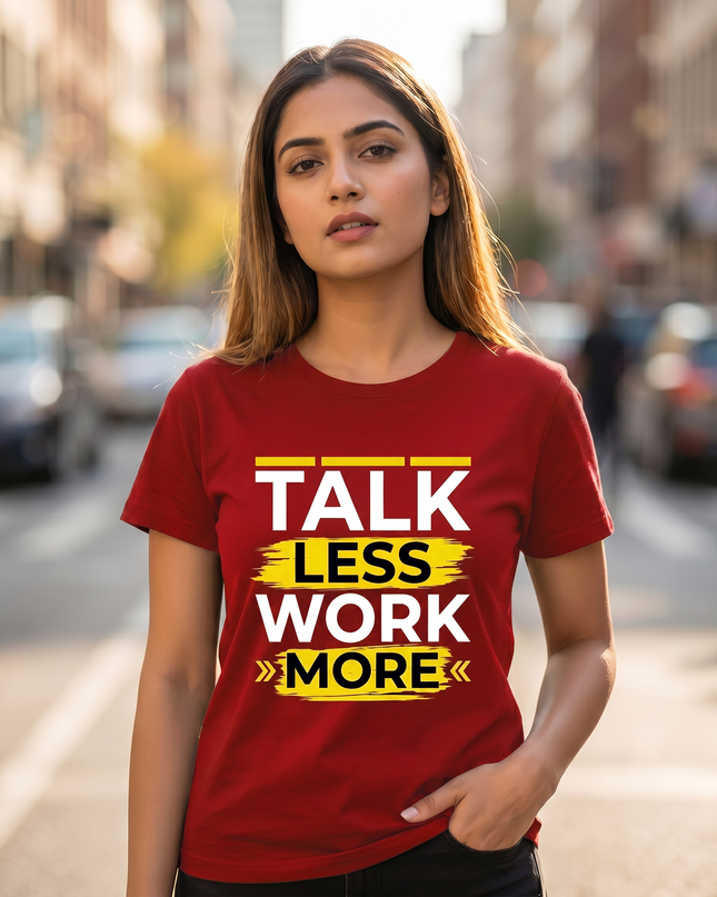 Talk Less Work More Motivational Graphic Unisex Classic Crew T-Shirt