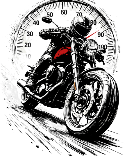 Speedometer Rider Motorcycle Graphic Unisex Classic Crew T-Shirt