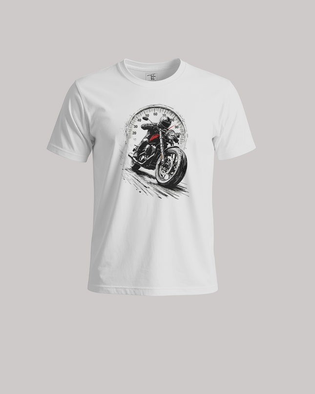 Speedometer Rider Motorcycle Graphic Unisex Classic Crew T-Shirt