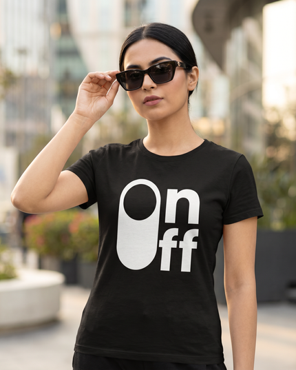 On Off Minimal Graphic Unisex Classic Crew T-Shirt