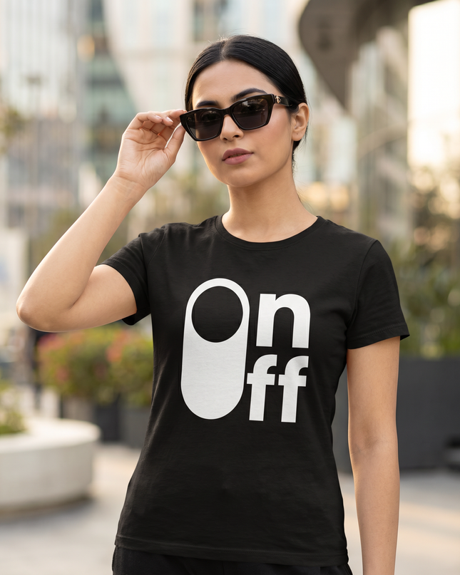 On Off Minimal Graphic Unisex Classic Crew T-Shirt