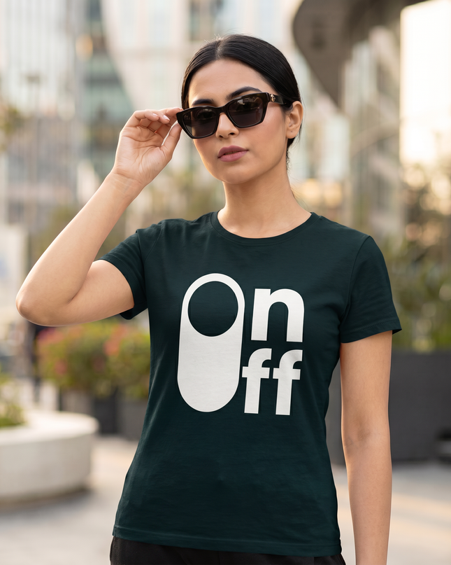 On Off Minimal Graphic Unisex Classic Crew T-Shirt