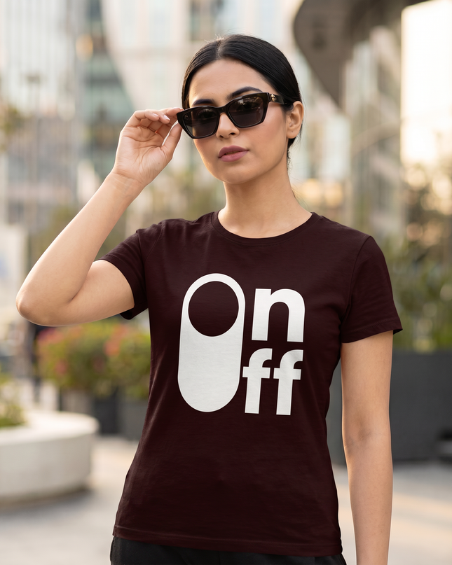 On Off Minimal Graphic Unisex Classic Crew T-Shirt