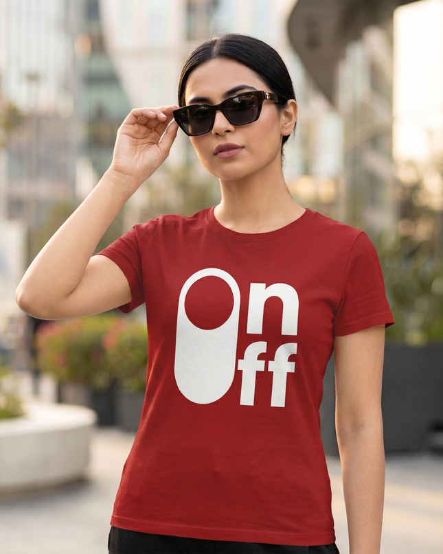 On Off Minimal Graphic Unisex Classic Crew T-Shirt