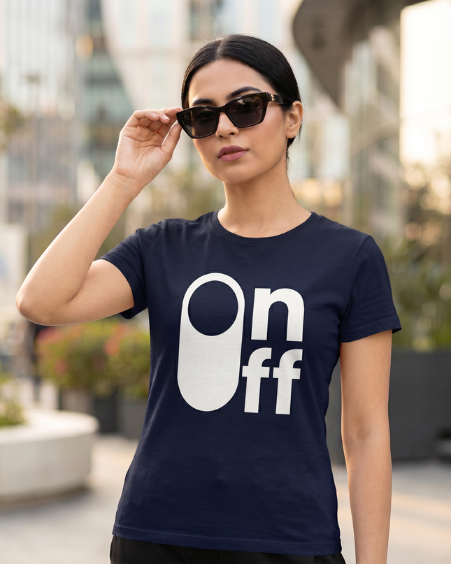 On Off Minimal Graphic Unisex Classic Crew T-Shirt