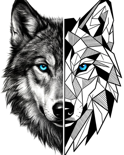 Dual Style Wolf Unisex Classic Crew T-Shirt