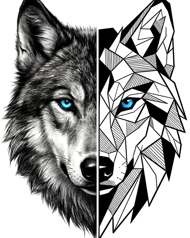 Dual Nature Wolf Unisex Classic Crew T-Shirt
