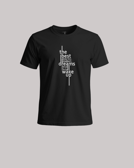 Wake Up Dreams Typography Graphic Unisex Classic Crew T-Shirt