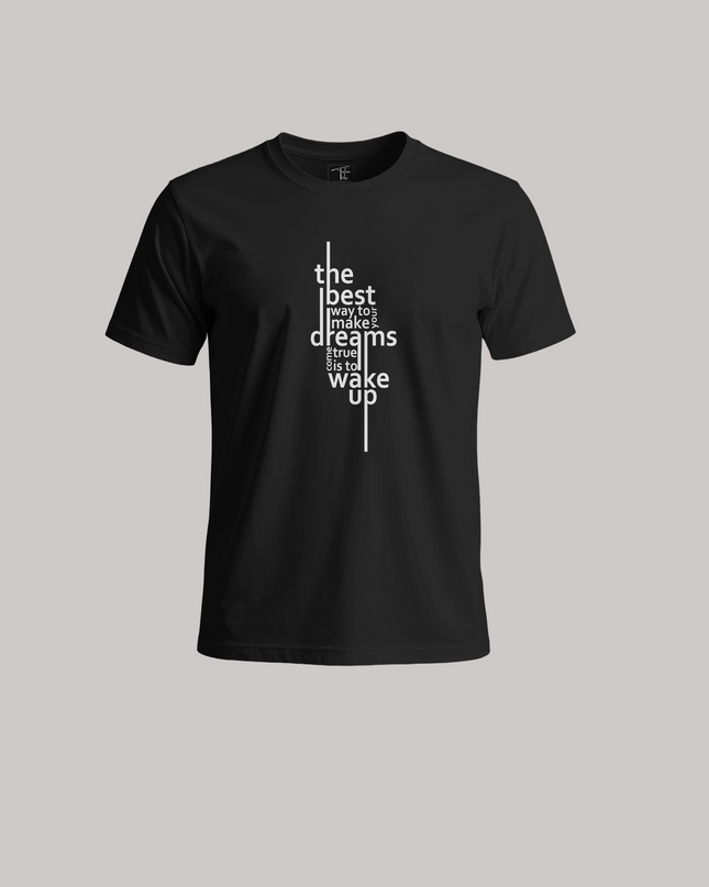 Wake Up Dreams Typography Graphic Unisex Classic Crew T-Shirt