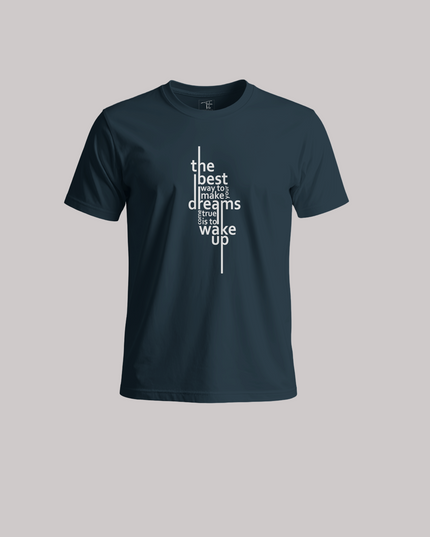 Wake Up Dreams Typography Graphic Unisex Classic Crew T-Shirt