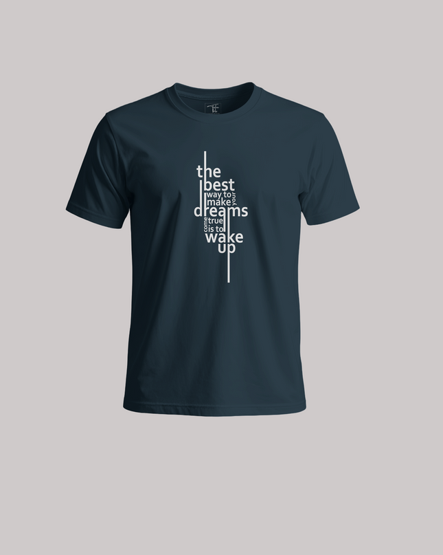Wake Up Dreams Typography Graphic Unisex Classic Crew T-Shirt