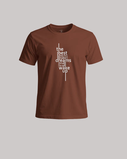 Wake Up Dreams Typography Graphic Unisex Classic Crew T-Shirt