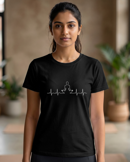 Meditation Heartbeat Pulse Unisex Classic Crew T-Shirt