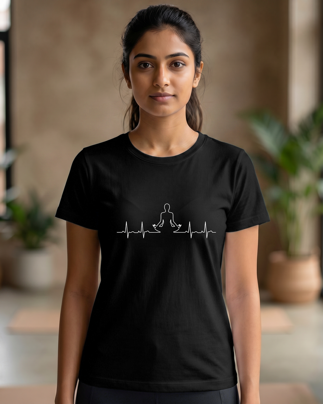 Meditation Heartbeat Pulse Unisex Classic Crew T-Shirt
