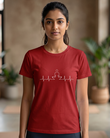 Meditation Heartbeat Pulse Unisex Classic Crew T-Shirt
