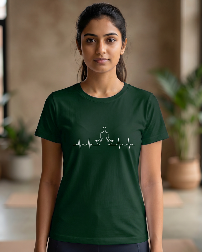 Meditation Heartbeat Pulse Unisex Classic Crew T-Shirt