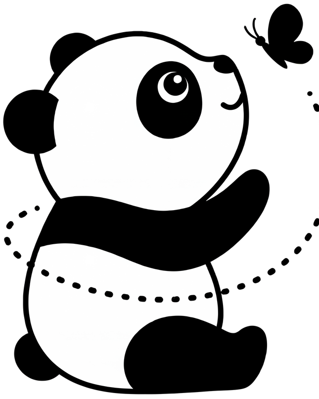 Panda and Butterfly Unisex Classic Crew T-Shirt