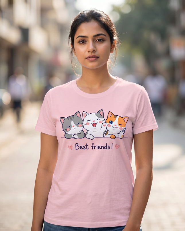 Best Friends Cats Unisex Classic Crew T-Shirt